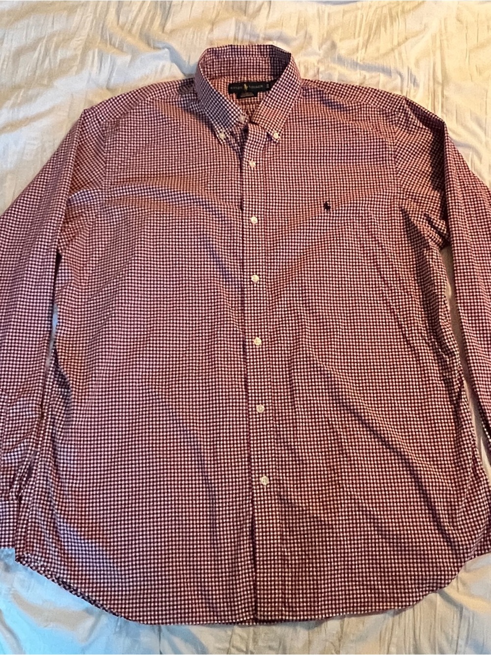 Polo by Ralph Lauren Red and White Gingham Button-Down Shirt Men’s XL Like New